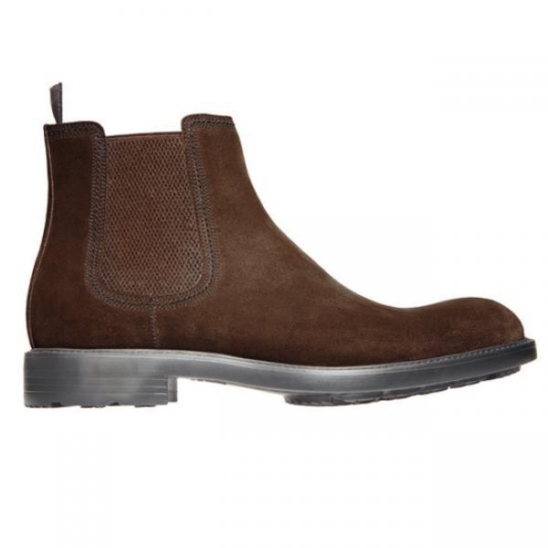 Moreschi Lubecca Suede Slip on Boots Dark Brown