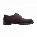 Moreschi Malmo Suede Wing Tip Shoes Dark Brown