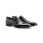 Moreschi Metz Peccary & Calfskin Loafers Black