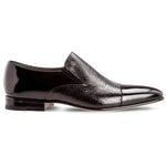 Moreschi Metz Peccary & Calfskin Loafers Black