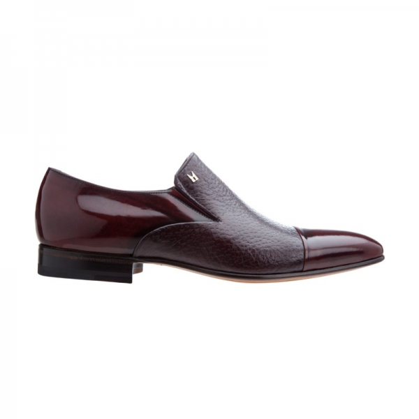 Moreschi Metz Peccary & Calfskin Loafers Burgundy (SPECIAL ORDER)