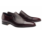 Moreschi Peccary & Calfskin Loafers Burgundy