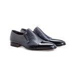 Moreschi Metz Peccary & Calfskin Loafers Navy