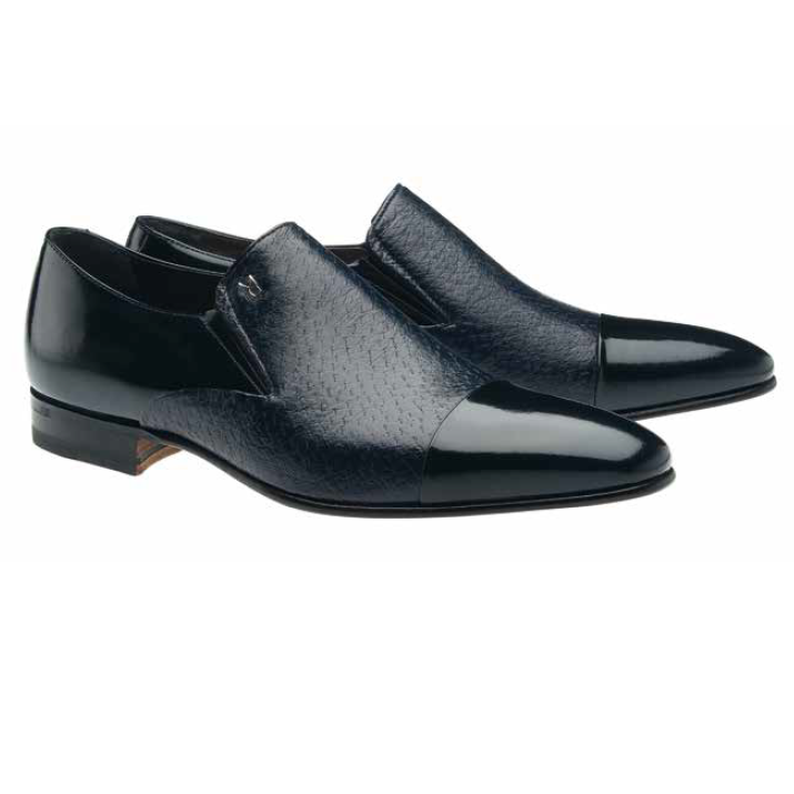 Moreschi Calfskin & Peccary Shoes Navy