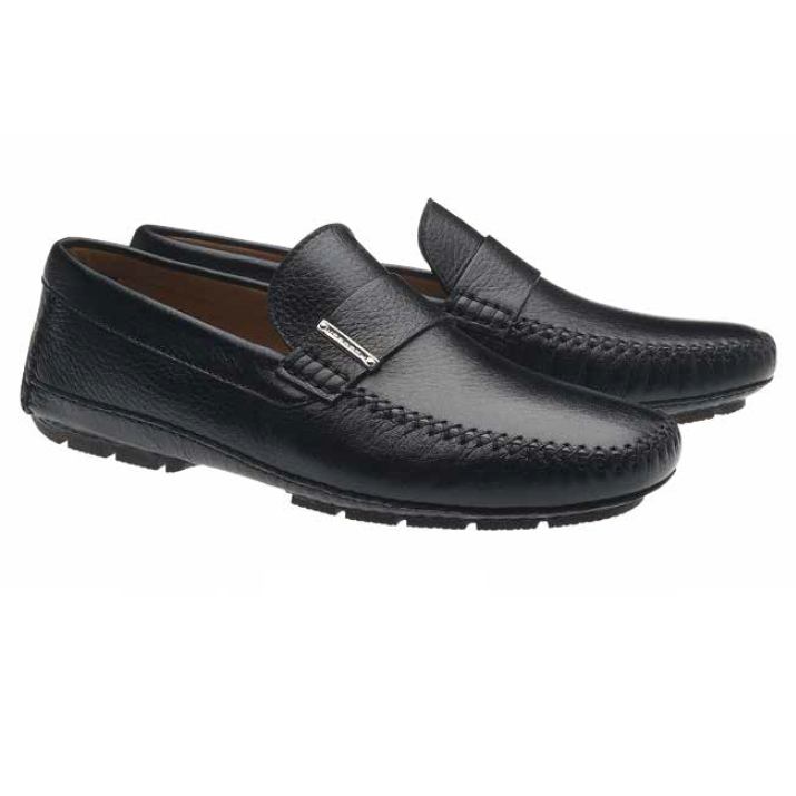 Moreschi Miami Deerskin Driving Loafers Black