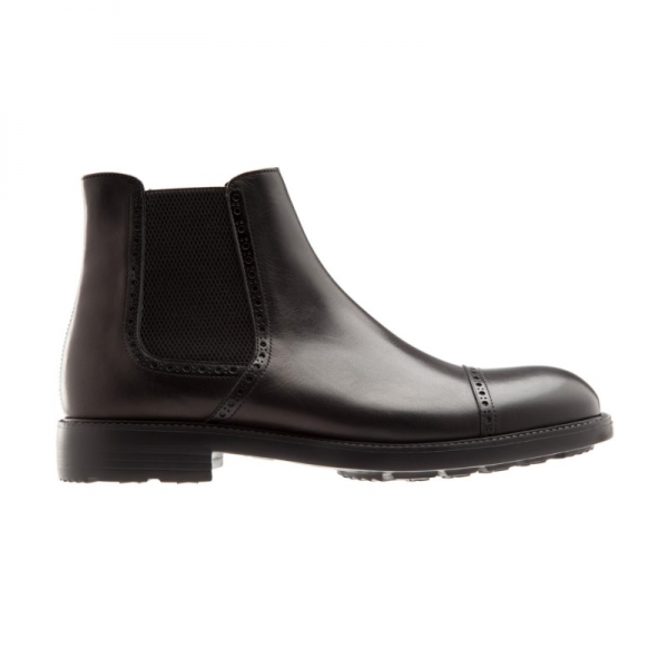Moreschi Narvik Calfskin Cap Toe Boots Black