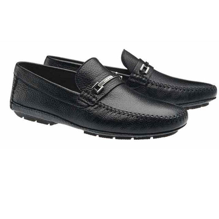 Moreschi Nassau Deerskin Driving Loafers Black
