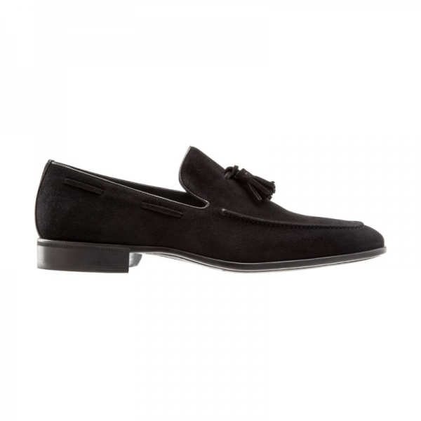 Moreschi Newport Suede Tassel Loafers Black (Special Order)