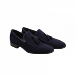 Moreschi Newport Suede Tassel Loafers Navy (Special Order)
