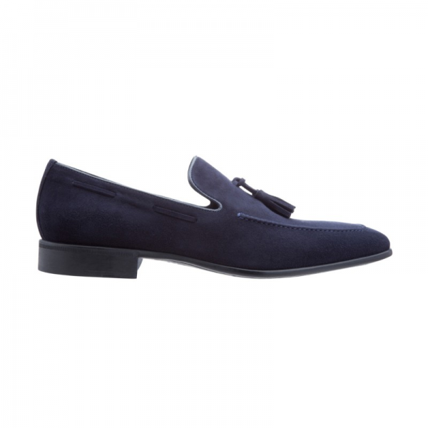 Moreschi Newport Suede Tassel Loafers Navy (Special Order)