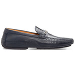 Moreschi Ostrich and Calfskin Drivers Dark Blue
