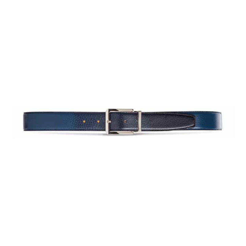 Moreschi Palma Grained Calfskin Belt Blue