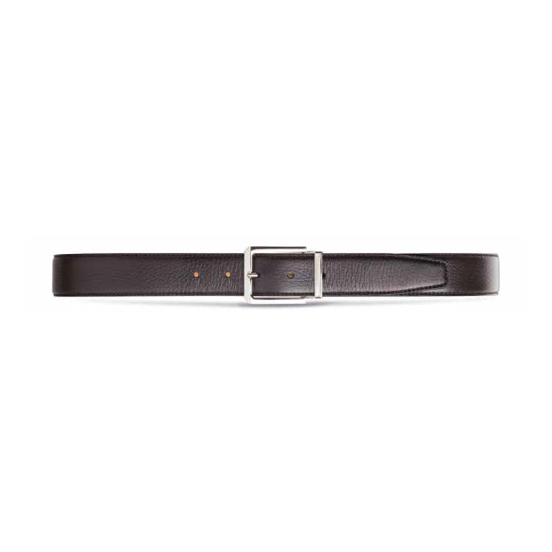 Moreschi Palma Grained Calfskin Belt Dark Brown