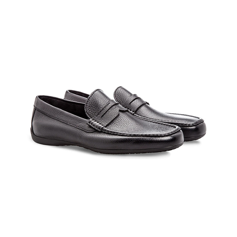 Moreschi Panama Deerskin Driving Loafers Black