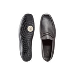 Moreschi Panama Deerskin Driving Loafers Black