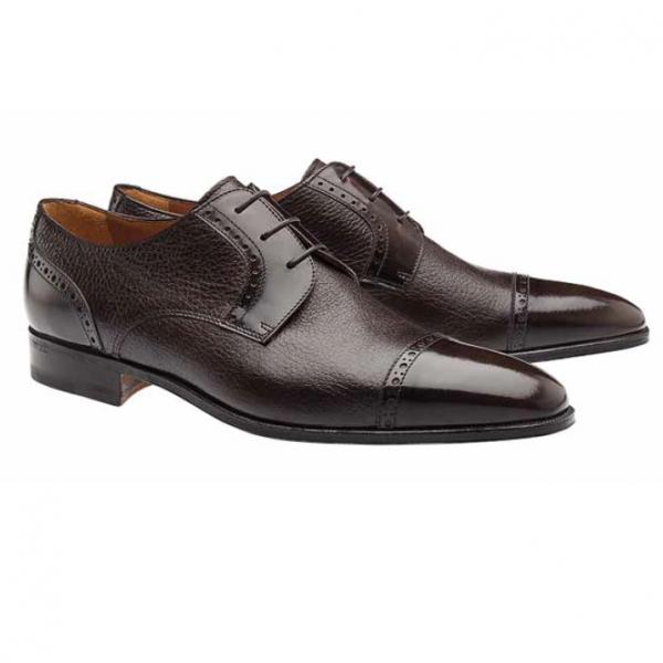 Moreschi Riga Calfskin & Grained Calfskin Cap Toe Oxfords 