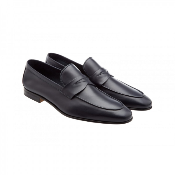 Moreschi Rio Calfskin Penny Loafers Navy