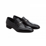 Moreschi Santiago Apron Toe Bit Loafers Black
