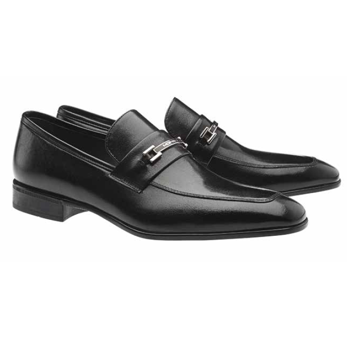 Moreschi Santiago Apron Toe Bit Loafers Black