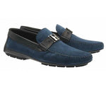 Moreschi Suede Driving Loafers Navy