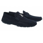 Moreschi Suede Driving Loafers Navy