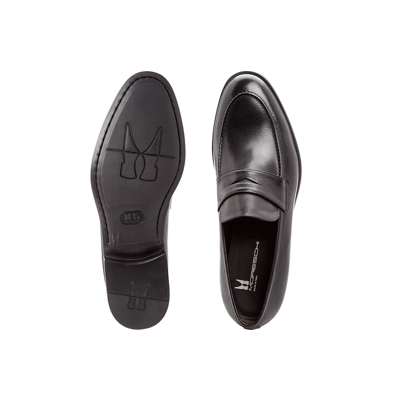 Moreschi Sligo Buffalo Penny Loafers Black