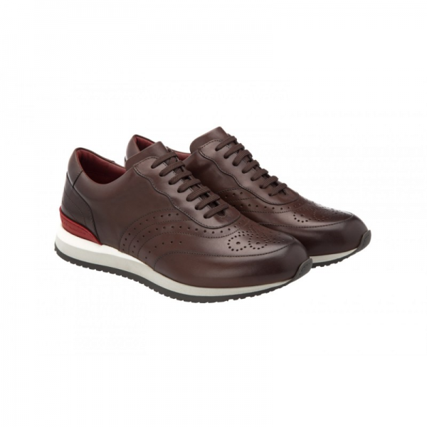 Moreschi Sparta Calfskin Sneakers Dark Brown