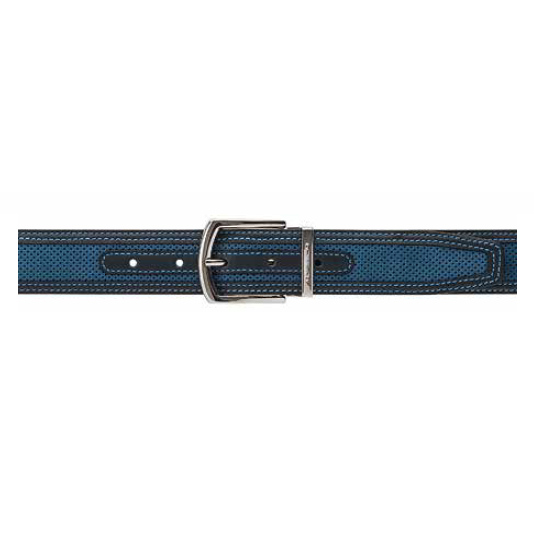 Moreschi St. Barth Perforated Nubuck Belt Navy