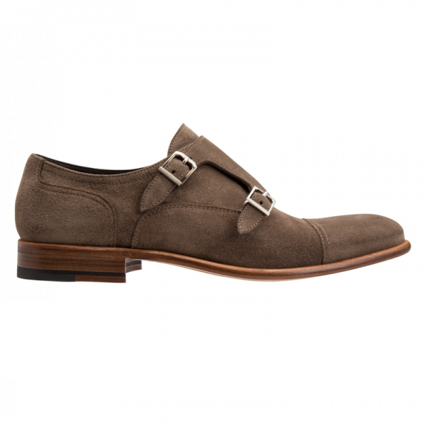 Moreschi 042162A Suede Double Monk Strap Shoes Grey (Taupe) (SPECIAL ORDER)
