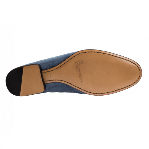 Moreschi 042163A Suede Fringe Tassel Loafers Blue (SPECIAL ORDER)