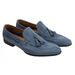 Moreschi 042163A Suede Fringe Tassel Loafers Blue