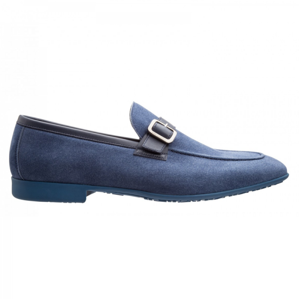 Moreschi 042174B Suede Moccasin Denim (SPECIAL ORDER)