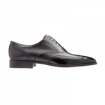 Moreschi Tallin Calfskin & Grained Calfskin Wingtip Oxfords Black
