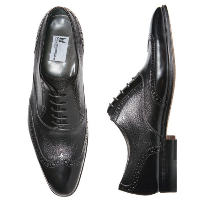 Moreschi Smooth & Grained Calfskin Wingtip Shoes
