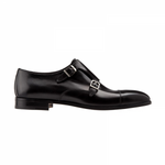 Moreschi Toronto Double Monk Strap Cap Toe Shoes Black