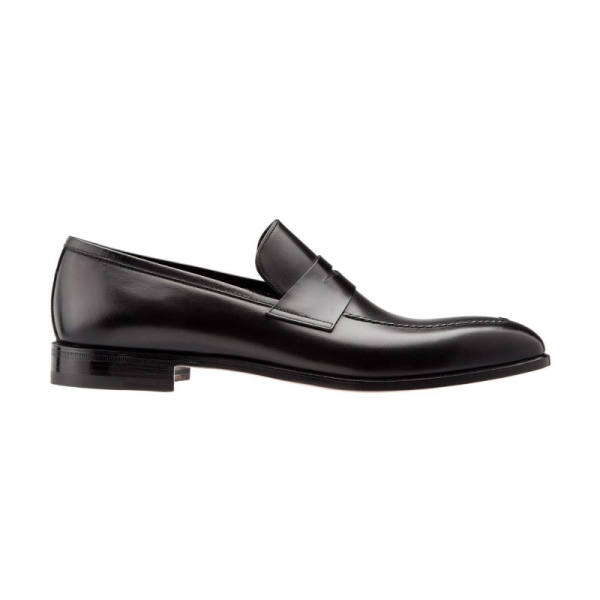 Moreschi Vancouver Apron Toe Penny Loafers Black