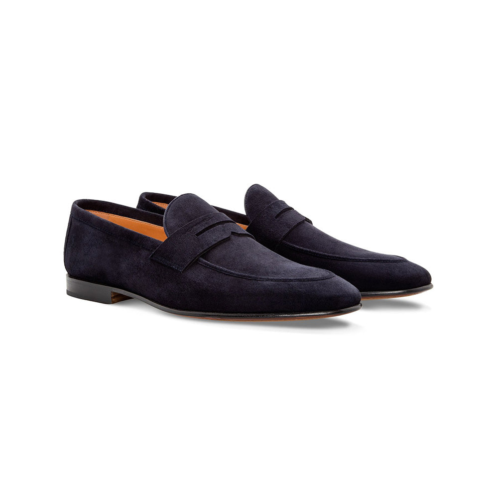 Moreschi Vigo Slip-on Penny Loafers Navy Blue