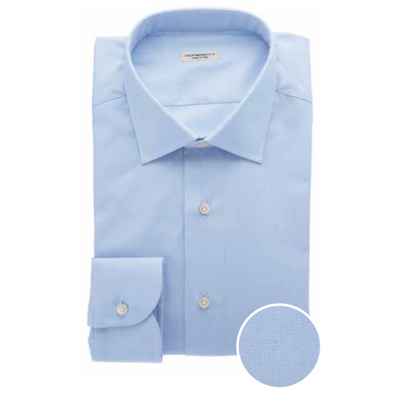 Moreschi Zenit Woven Cotton Dress Shirt Light Blue