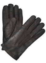 Moreschi Vail Genuine Peccary & Cashmere Gloves Black