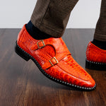 View product image 7: Marco Di Milano Napoli Ostrich Leg Double Monk Strap Rustic Orange
