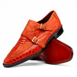View product image 3: Marco Di Milano Napoli Ostrich Leg Double Monk Strap Rustic Orange