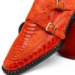 View product image 4: Marco Di Milano Napoli Ostrich Leg Double Monk Strap Rustic Orange
