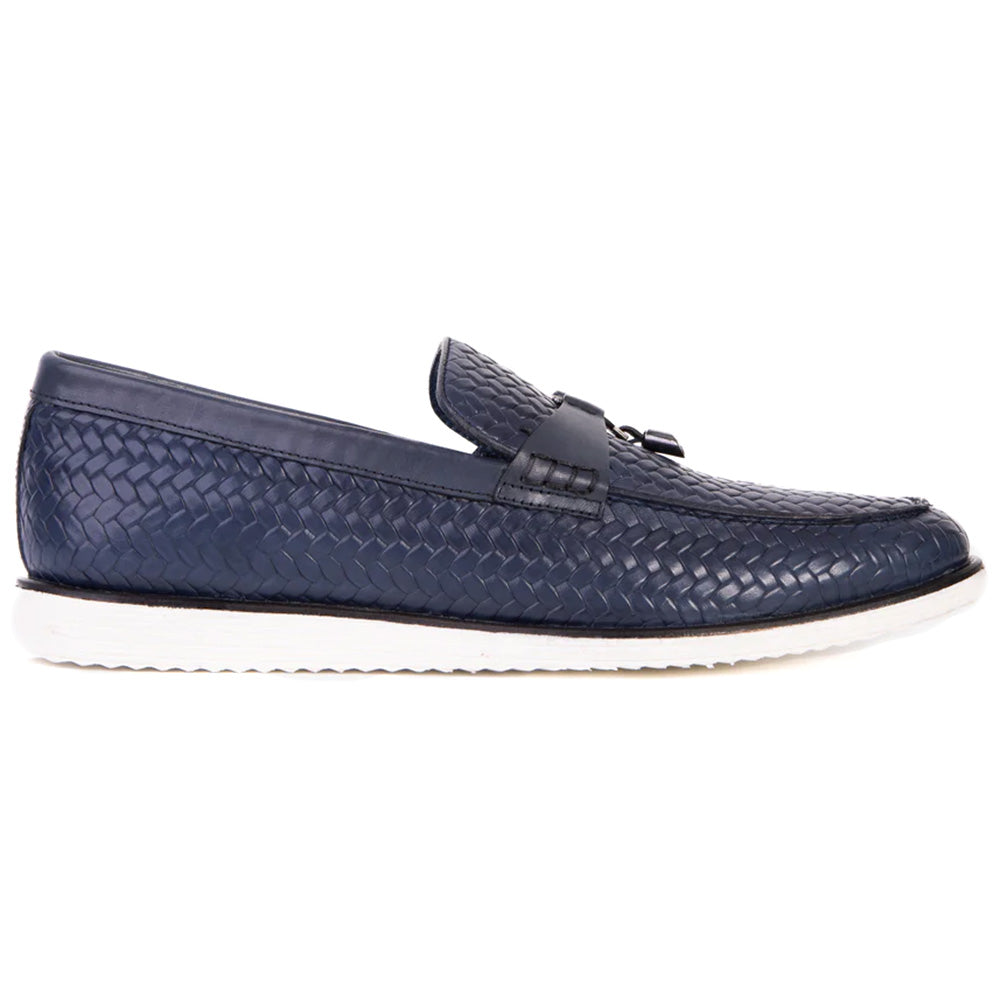 Vinci Leather The Sperry Blue Leather Tassel Loafer