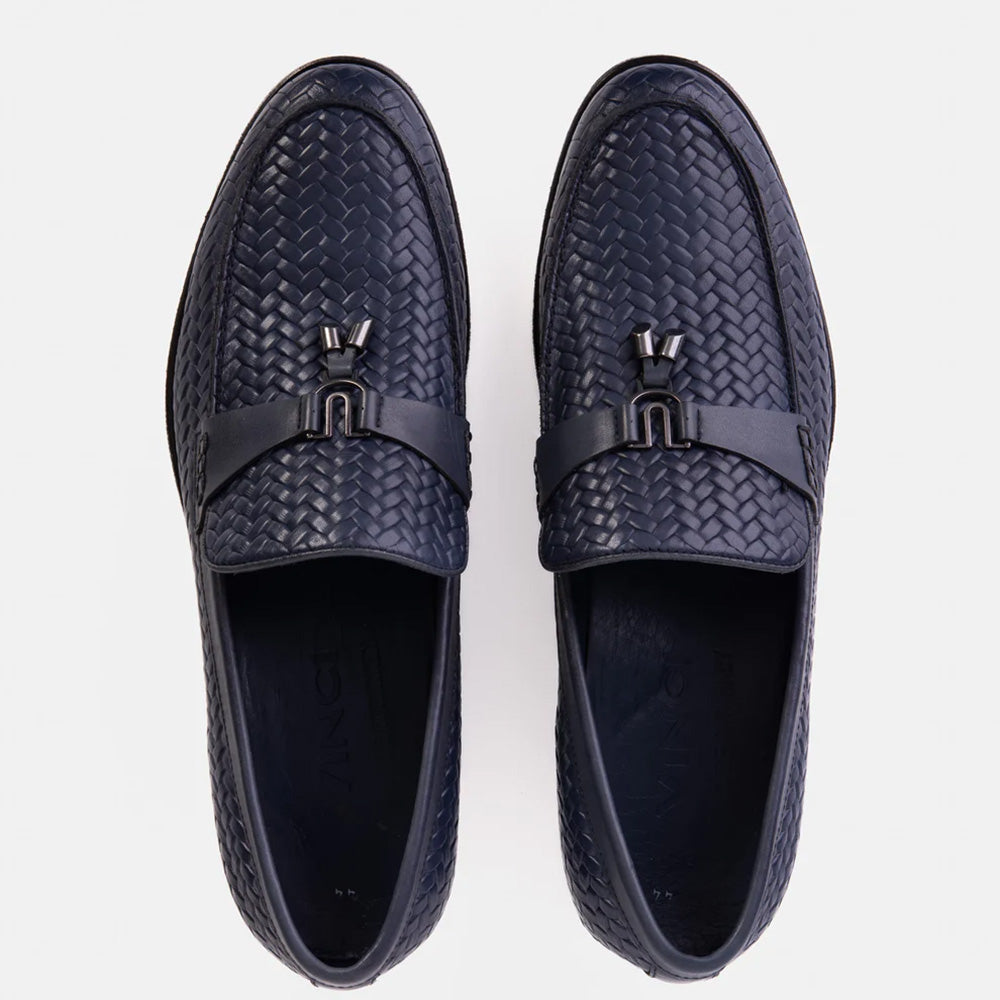 Vinci Leather The Sperry Blue Leather Tassel Loafer