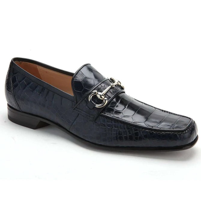 Caporicci 9872 Alligator Bit Loafers Navy