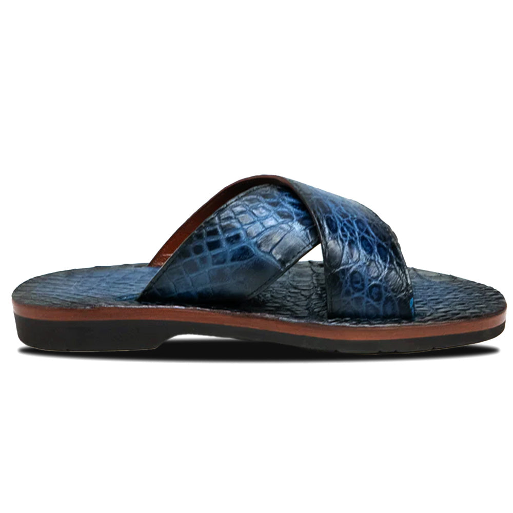 Marco Di Milano Elios Alligator Sandals Navy