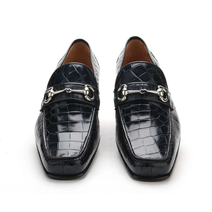 Caporicci 9872 Alligator Bit Loafers Navy