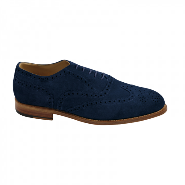 Nettleton Fayetteville Suede Goodyear Welted Wingtip Brogues Navy