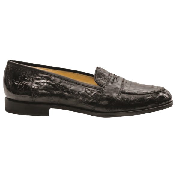 Nettleton Houston Genuine Crocodile Penny Loafers Black