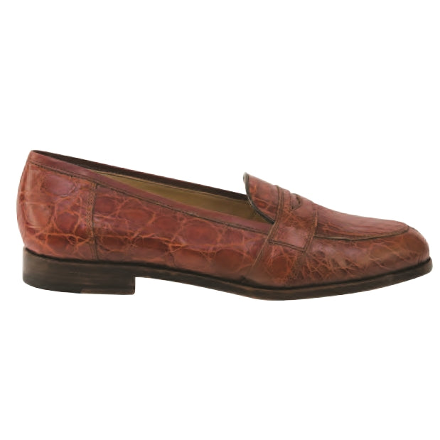 Nettleton Houston Genuine Crocodile Penny Loafers Chestnut